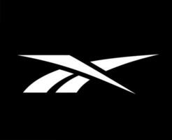 reebok logo marca Abiti bianca simbolo design icona astratto vettore illustrazione con nero sfondo