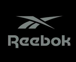 reebok logo marca Abiti con nome grigio simbolo design icona astratto vettore illustrazione con nero sfondo