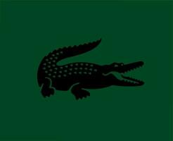 lacoste logo marca simbolo nero design Abiti moda vettore illustrazione con verde sfondo