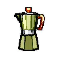 caldo moka pentola caffè gioco pixel arte vettore illustrazione