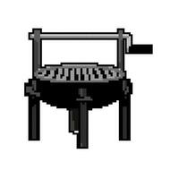 carbone barbecue griglia gioco pixel arte vettore illustrazione