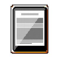 dispositivo ebook lettore gioco pixel arte vettore illustrazione