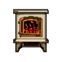 mobilia camino gioco pixel arte vettore illustrazione