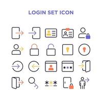 login set icon pixel perfetto vettore