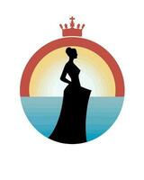 reale Regina silhouette logo vettore