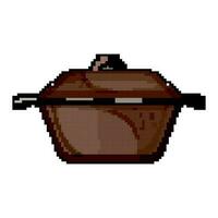 padella ferro tegame gioco pixel arte vettore illustrazione