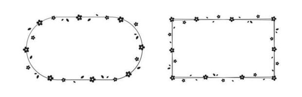 floreale telaio silhouette scarabocchio impostare. primavera confine modello, fiorire design elemento per nozze, saluto carta. vettore