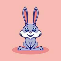 un' cartone animato coniglio carino vettore