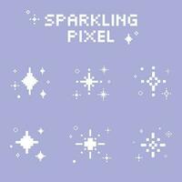 scintillante pixel impostato vettore, luccichio stelle, pixelated arte vettore