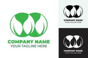 cerchio verde foglia logo, natura design logo, modello icona gratuito vettore