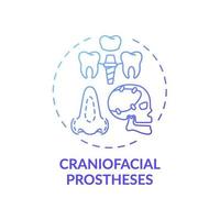 icona del concetto di protesi craniofacciali vettore