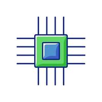 icona di colore rgb micro parti elettroniche vettore