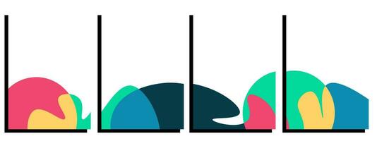 impostato di astratto sfondo con fluido ondulato colorato telaio e copia spazio per il tuo testo. verticale bandiera vettore
