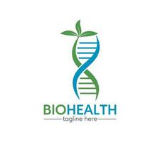 bio Salute logo per analisi dna, bio genetico, dna riparazione, genetico e Salute medico. su bianca sfondo, vettore illustrazione.