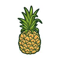 gratuito vettore carino ananas frutta e verdura mano disegnato stile