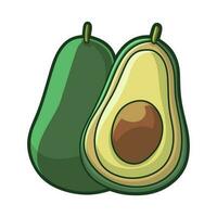gratuito vettore carino avocado frutta mano disegnato stile