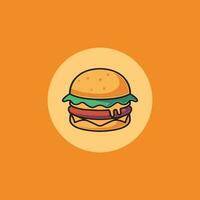 delizioso hamburger icona cartone animato illustrazione vettore