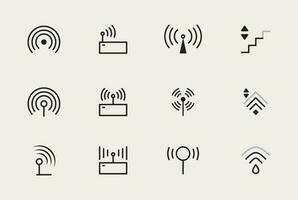 impostato di senza fili icone. Wi-Fi segni collezione vettore