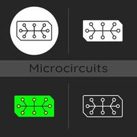 icona del tema scuro parti di computer elettrici vettore