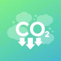 co2, carbonio emissione riduzione vettore design