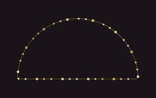 astratto geometrico d'oro puntini cerchio modello telaio. oro Natale Fata luci telaio confine. vettore