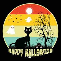 disegno della maglietta di halloween felice vettore