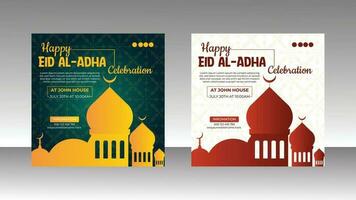 eid al adha celebrazione o sfondo vettore