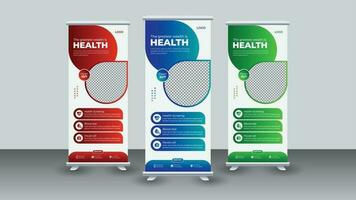 modello di progettazione banner roll up medico vettore