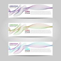 business set 3 modello di disegno astratto banner vettoriale