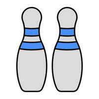 birilli in mostra concetto di bowling gioco vettore