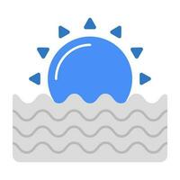 un' Perfetto design icona di oceano tramonto vettore