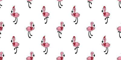 fenicottero senza soluzione di continuità modello vettore Natale Santa Claus cappello natale rosa fenicotteri esotico uccello tropicale sciarpa isolato cartone animato illustrazione piastrella sfondo ripetere sfondo