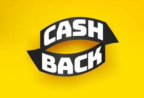 cash back bandiera gialla di vettore con le frecce