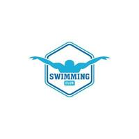 creativo nuoto sport emblema logo design vettore illustrazione idea