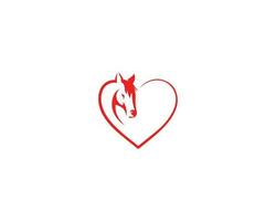 semplice amore cavallo logo design con piatto stile moderno vettore illustrazione.