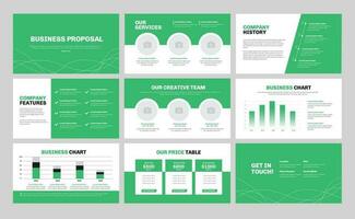 verde progetto proposta presentazione. attività commerciale presentazione diapositiva design. vettore