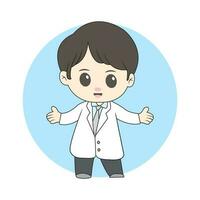 chibi ragazzo specialista medico vettore