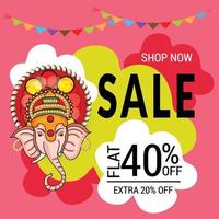 happy ganesh chaturhi con il 40% di sconto vettore