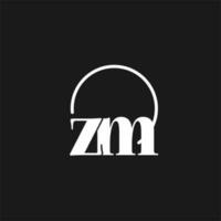 zm logo iniziali monogramma con circolare linee, minimalista e pulito logo disegno, semplice ma di classe stile vettore