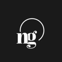 ng logo iniziali monogramma con circolare linee, minimalista e pulito logo disegno, semplice ma di classe stile vettore