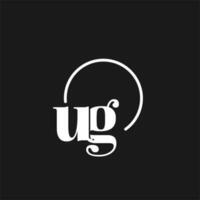 ug logo iniziali monogramma con circolare linee, minimalista e pulito logo disegno, semplice ma di classe stile vettore