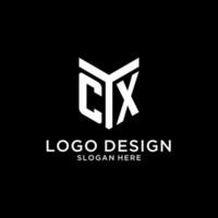 cx specchio iniziale logo, creativo grassetto monogramma iniziale design stile vettore