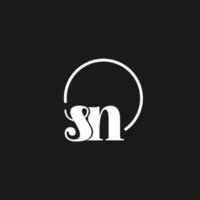 sn logo iniziali monogramma con circolare linee, minimalista e pulito logo disegno, semplice ma di classe stile vettore