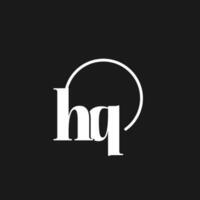 hq logo iniziali monogramma con circolare linee, minimalista e pulito logo disegno, semplice ma di classe stile vettore