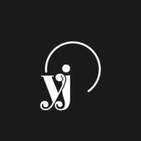 yj logo iniziali monogramma con circolare linee, minimalista e pulito logo disegno, semplice ma di classe stile vettore