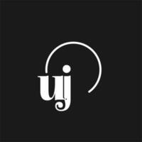 uj logo iniziali monogramma con circolare linee, minimalista e pulito logo disegno, semplice ma di classe stile vettore