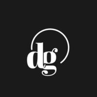 dg logo iniziali monogramma con circolare linee, minimalista e pulito logo disegno, semplice ma di classe stile vettore