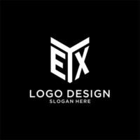 ex specchio iniziale logo, creativo grassetto monogramma iniziale design stile vettore