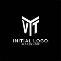 vt specchio iniziale logo, creativo grassetto monogramma iniziale design stile vettore