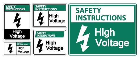 segno di alta tensione di istruzioni di sicurezza vettore